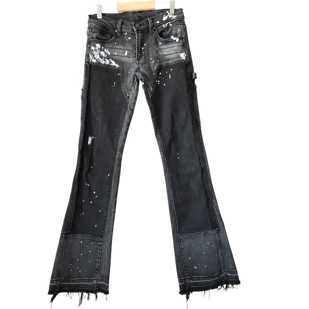 Rockstar Originals Flare Jeans Boys 14 Black‎ Streetwear Denim 27x33" Distressed